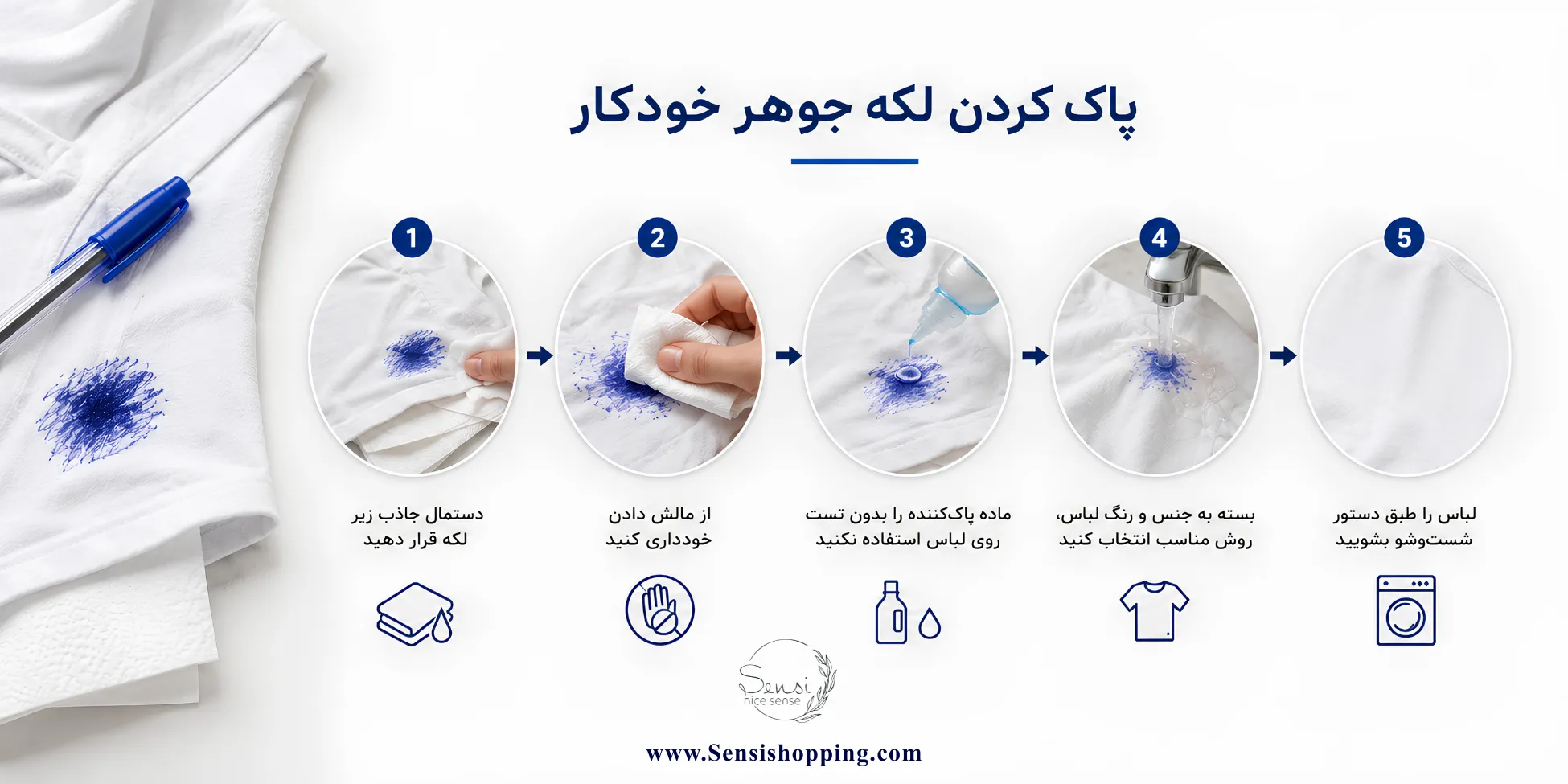 پاک کردن لکه جوهر خودکار